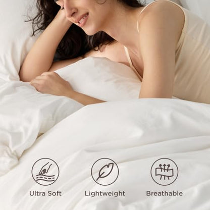 Bedsure Twin Size Duvet Cover with Fitted Sheet - 3 Pieces Prewashed Polyester Extra Soft Bedding Set, Includes 1 Duvet Cover 68''x90'' with Zipper Closure, 1 Pillow Sham, 1 Fitted Sheet, White - color: 00 - White (No Comforter), size: Twin (With Fitted S