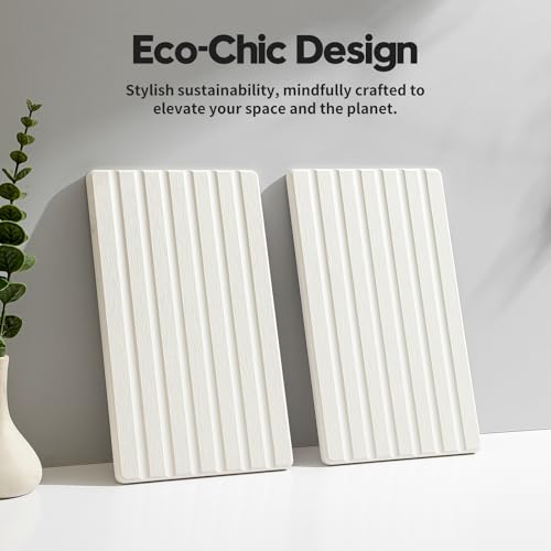 2PCS Water Absorbing Stone Drying Tray Mat for Bathroom Sink & Kitchen Counter Organizer, Quick Dry Dish Soap Dispenser Sponge Holder, Vanity Sink Caddy, Drink Bar Coaster, White - 10"*6" - color: 2pack-10"x 6" - White