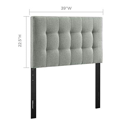 Modway Lily Tufted Linen Fabric Upholstered Twin Headboard in Gray - color: Gray, size: Twin