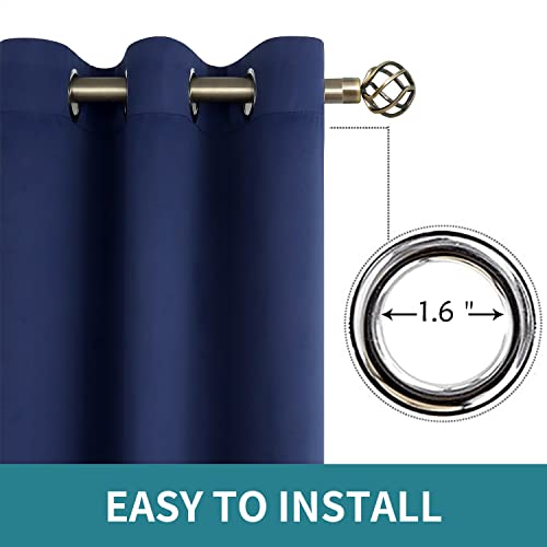 BGment Blackout Curtains for Bedroom - Grommet Thermal Insulated Room Darkening Curtains for Living Room, Set of 2 Panels (38 x 84 Inch, Navy Blue) | Grommet Top, Black Out, Room Darkening, Sunblock, Thermal Insulated, Window Drapes for Bedroom, 38x84 Inc