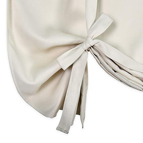 54 inches Long Blackout Curtain - Balloon Roll Up Window Tie Up Shades for Kitchen/Nursery/Bathroom Window (1 Panel, 34 inches W by 54 inches L) - color: Cream Beige, size: 34"W x 54"H