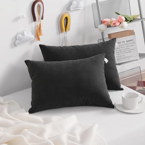 NTBAY Toddler Pillows, Down Alternative 13"x18" Pillow, Machine Washable - Soft and Breathable Travel Small Pillows for Sleeping, Ideal for Daycare, Crib, Cot, Black - color: Black, size: 13"x18"