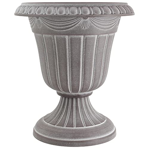 Arcadia Garden Products PL20WW Indoor/Outdoor Classic Traditional Plastic Urn Planter, Whitewash, 10" x 12", White Wash - color: Whitewash, size: 10" x 12"