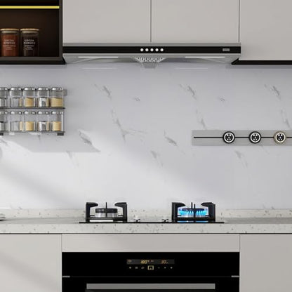 Glossy Marble Contact Paper Peel and Stick Wallpaper 17.7"x197" White | Removable Waterproof Vinyl Wall Paper for Countertops Kitchen Cabinets Backsplash Furniture - color: White, size: 17.7"W x 197"L