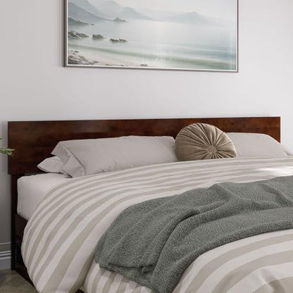 AFI, Orlando King Adjustable Modern Solid Wood Panel Headboard, Walnut - color: Walnut, size: King (U.S. Standard)