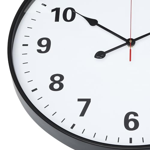LEIKE Metal Large Wall Clock 24IN Black, Retro Silent Quartz Battery Operated, Decorative for Patio, Kitchen, Living Room, Bedroom, Pool - size: 24in