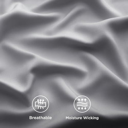 Bedsure PureWoven 100% Rayon Derived from Bamboo, Twin XL Sheets, 3 Pieces | Cooling Sheets for Hot Sleepers, Breathable & Silky Soft, 16" Deep Pocket, Hotel Luxury Bedding, Silver Grey - color: 04 - Silver Grey, size: Twin XL