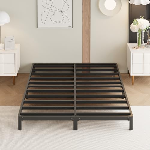 Yicensen 9 Inch Full Bed Frame with Rounded Corner Legs, Heavy Duty Full Size Metal Platform Bed Frame No Box Spring Needed, Easy Assembly, Noise Free, Black - size: Full, style: 9 Inch