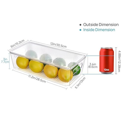 Vtopmart 8pcs Clear Stackable Storage Bins with Lids | BPA-free food-grade PET, Stackable with Lids Included, Easy to Move, For Fridge Freezer Pantry Cabinet Kitchen Organization - size: With Lid
