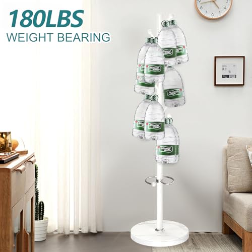 OIRUMIE Coat Rack,Metal Coat Rack Frestanding,White Coat Stand for Entryway | Coat Rack Stand with Marble Base & Umbrella Holder,Modern Coat Hanger Stand,Coat Clothes Tree Stand for Hallway - color: White-8 Hooks