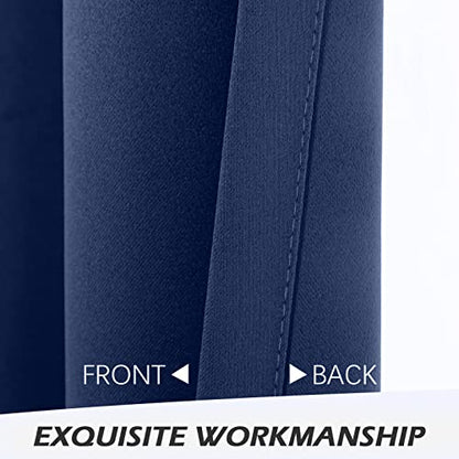 MYSKY HOME Grommet top Thermal Insulated Window Blackout Curtains, 42 x 63 Inch, Navy, 1 Panel - color: Navy, size: 42"W x 63"L (Pack of 1)