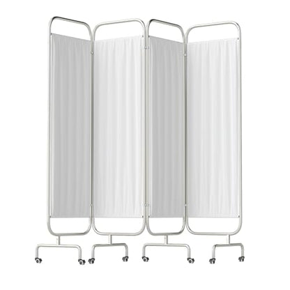 4-Panel Medical Privacy Screen on Wheels, 79"x71" Medical Screen | Portable Medical Privacy Screen Indoor Room Privacy Screen Divider, Stainless Steel Contruction, Folds Easy for Storage - size: 4-Panel