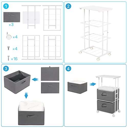 MAX Houser Dresser Tower with 3 Drawers,Fabric Dresser Drawer Organizer Unit,Dresser Chest with Wood Top,Vertical Storage Dresser,Small Dresser for Bedroom,Office-Dark Grey - color: Grey6