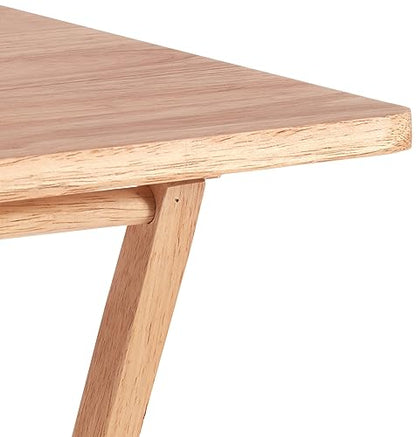 Amazon Basics Classic Foldable TV Dinner Tray Table with Storage Rack, 14.6 L x 19 W x 26 H inch, Natutral, 4-Pack - color: Natural