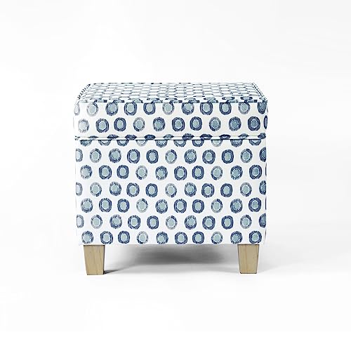 HomePop 18" Classic Square Storage Ottoman - Green Medallion Ikat Print - color: Small Multi Green Medallion Ikat Print