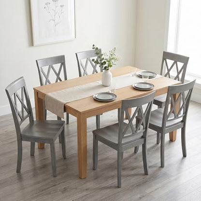 DUHOME Wood Dining Chairs Set of 2,Farmhouse Dining Side Chairs with Cross Back Wooden Kitchen Chairs for Home Kitchen, Dining Room Grey - color: Grey, size: 2pcs