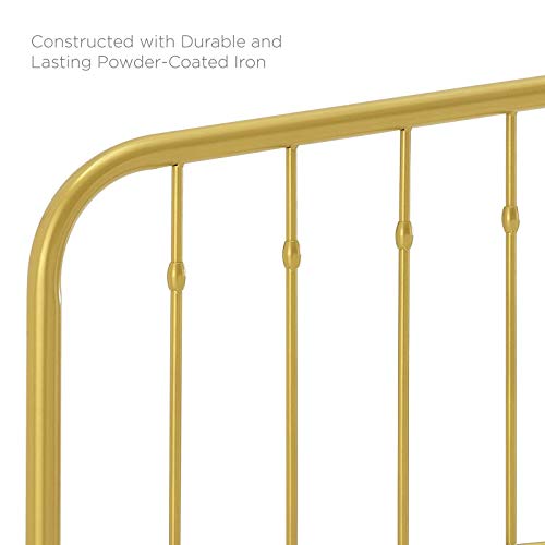 Modway Lennon Modern Farmhouse Metal Full Headboard in Gold - color: Gold, size: Full