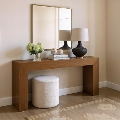 Plank+Beam Grand Console Table, 66 Inch, Pecan Wirebrush | Perfectly Balanced Design, Non-Toxic Finishes, Hassle-Free Setup, Easy Assembly, Solid Wood - color: Pecan Wirebrush, size: 66 Inch without Shelf