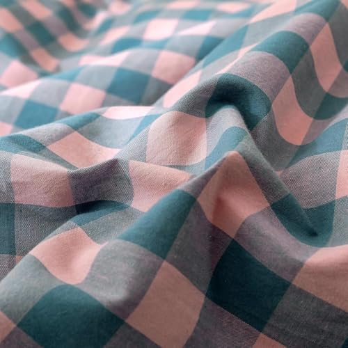 mixinni Plaid Duvet Cover Set Twin Purple - Soft Washed Cotton Modern Geometric Bedding Set with 2 Pillowcases, Pink Blue Gingham Grid Twin Duvet Cover for Men & Women, Soft & Lightweight - color: 02 - Purple/Pink/Blue Plaid, size: Twin
