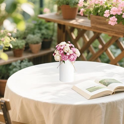 6" High Rustic Metal Mason Jar Vase Centerpiece for Table, White, 6 pcs | Leakproof, Galvanized metal, With twine bow, for wedding / parties / home/ office, For fresh & fake flowers, Utensil holder‌ - color: White