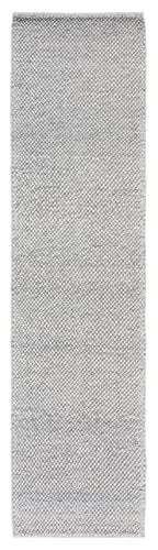 SAFAVIEH Natura Collection Runner Rug - 2'3" x 7', Silver, Handmade Wool Blend, Textured Design, Ideal for Living Room, Bedroom, Dining Space (NAT425G) - color: Silver, size: 2'3" x 7' (Runner)