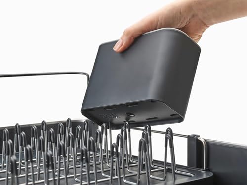 Joseph Joseph Extendable Dish Drying Rack with Dual Parts - Stainless Steel, Non-Scratch, Movable Utensil Drainer & Drainage Spout, Gray - color: Gray, style: 1-tier