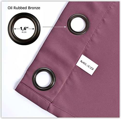 Room Darkening Grommet Thermal Insulated Blackout Window Curtains Panels for Bedroom Set of 2 52x95 Inch Aubergine, Bonus 2 Tie Backs Included - color: Aubergine, size: 52"W x 95"L (Pack of 2)