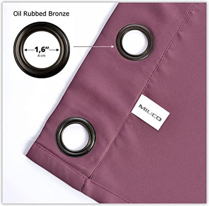 Room Darkening Grommet Thermal Insulated Blackout Window Curtains Panels for Bedroom Set of 2 52x95 Inch Aubergine, Bonus 2 Tie Backs Included - color: Aubergine, size: 52"W x 95"L (Pack of 2)