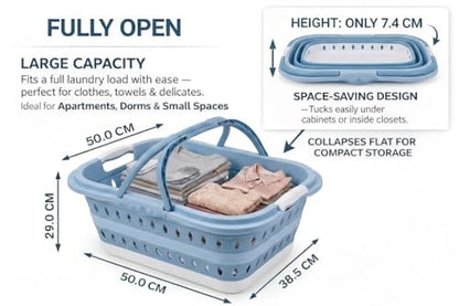 Livvora Collapsible Laundry Basket with Mesh Bag & Care Guide Card | Space-saving collapsible design with breathable construction to help keep laundry fresh and organized.