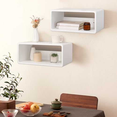 Floating Nightstand Wooden, Bedside Table, Nightstand Shelf, Handmade, Wall Mounted Bedside Shelf, Minimalist and Unique Style White 18”x 10”x 7.5” - color: B&white