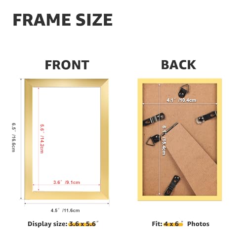 Giftgarden 4x6 Picture Frame Set of 18, Lightweight 4 by 6 Frames Bulk for Gallery Wall Photo Hanging and Tabletop Display, Gold - color: Gold*18, size: 4x6