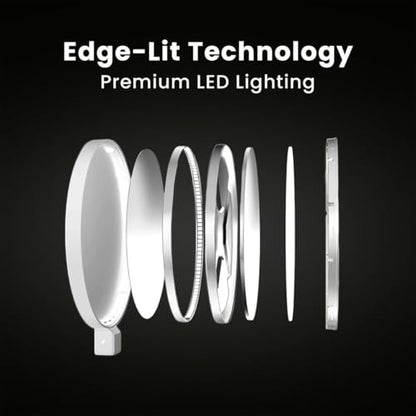 LUME CUBE Edge 2.0 LED Desk Lamp | Dimmable Home Office Desk Light with USB Charging Port & Strong Swing Arm | Adjustable Color Temperature and Brightness | Circle Webcam Light - White - size: White - Single