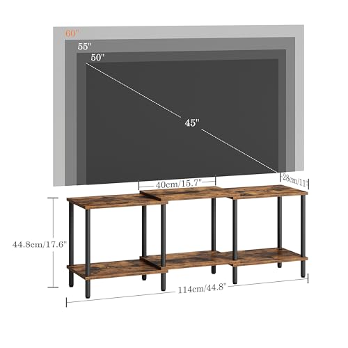 TV Stand, Entertainment Center, Industrial TV Media Console Table with Open Storage Shelves, 2 Tier TV Cabinet for Living Room, Bedroom LTS107RB - color: Rustic Brown