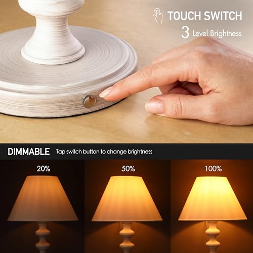 O'Bright Ember Rechargeable Table Lamp (Whitewashed_Baluster) - color: Whitewashed_Baluster