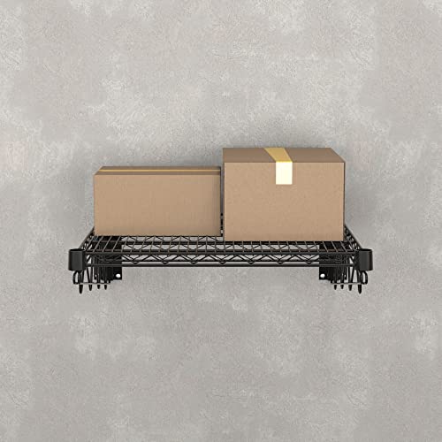24" x 24" Black Epoxy Wire Wall Mount Shelf - color: Black, size: 24" x 24"