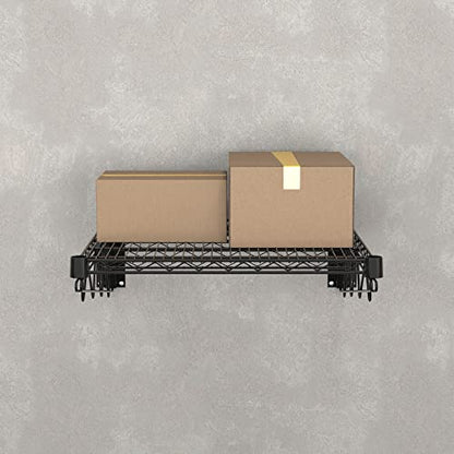 24" x 24" Black Epoxy Wire Wall Mount Shelf - color: Black, size: 24" x 24"