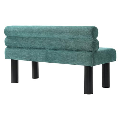 Christopher Knight Home Wally Fabric Upholstered Dining Bench, Long Dining Room Chair, Wooden Entryway Bench, Bedroom End of Bed Bench, Teal Green+Black - color: Teal Green+black