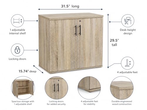 MMT Office Storage Cabinet, Garage Storage, 2 Door, Sonoma Oak - color: Sonoma Oak