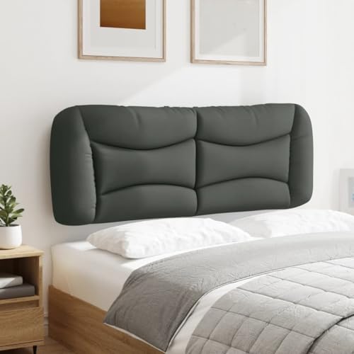 Wall-Mounted Headboard Cushion Full Size 54.7-Inch Charcoal Grey Upholstered Backrest Pillow for Bedroom Reading Support - size: 53.9" & 1