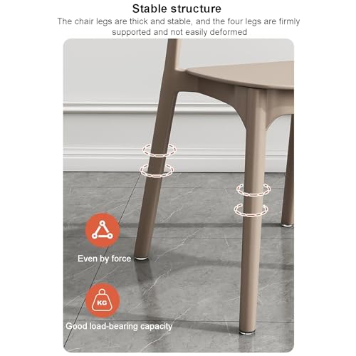 Set of 4/5/6 Plastic Dining Chair, Stackable Kitchen Chairs Modern Armless Side Chairs for Indoor Outdoor Living Room Restaurant, Space-Saving, No Assembly (5 Pack(15x17x31inch), White)
