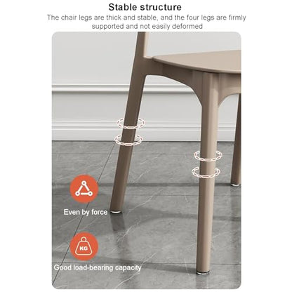 Set of 4/5/6 Plastic Dining Chair, Stackable Kitchen Chairs Modern Armless Side Chairs for Indoor Outdoor Living Room Restaurant, Space-Saving, No Assembly (5 Pack(15x17x31inch), White)
