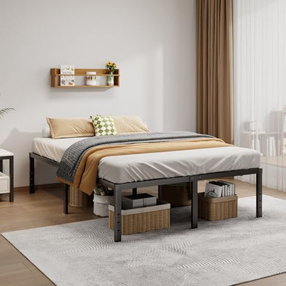 LUMUNANCE Metal Bed Frame King Size - 18 Inch Heavy-Duty King Platform Bed Frame No Box Spring Needed, Easy Assembly, Noise-Free, Sturdy Mattress Foundation, Underbed Storage Space - size: King, style: 18 Inch