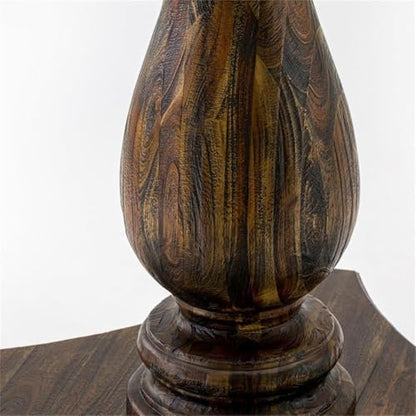FE2-07-TP Ferris Dining Table - a Round Wooden Table Top with Pedestal Base, 48x48 Inch, Distressed Jacobean - color: Fe2-07-tp, size: 48x48 Inch