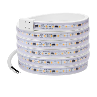 Maxxima 84 in. Hardwired LED Under Cabinet Strip Light, 3200 Lumens, 3000K | Warm White, Kitchen and Living Room 120V White Cove Lighting, No Power Supply Needed - size: 84 Inch