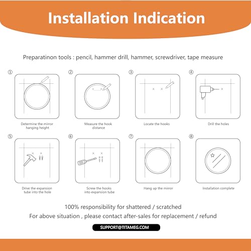 Frameless Round Mirror 24 Inch, Round Mirror with 1 inch Beveled Edge, Beveled Bathroom Mirrors for Vanity, Living Room, Entryways - size: 24"L x 24"W