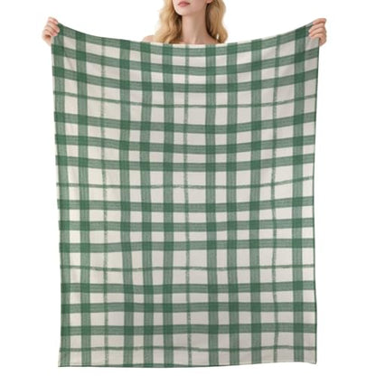 Dark Green Plaid Throw Blanket Warm Plush Sofa Blanket for Wife Girls Throws Birthday Housewarming New Apartment Gifts House Essentials for Bedroom Living Rooms Couch Sofa Bed 50" X60" - size: 50 × 60 inch