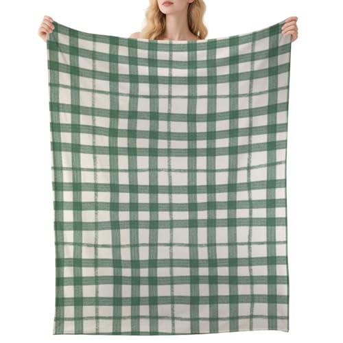Dark Green Plaid Throw Blanket Warm Plush Sofa Blanket for Wife Girls Throws Birthday Housewarming New Apartment Gifts House Essentials for Bedroom Living Rooms Couch Sofa Bed 50" X60" - size: 50 × 60 inch
