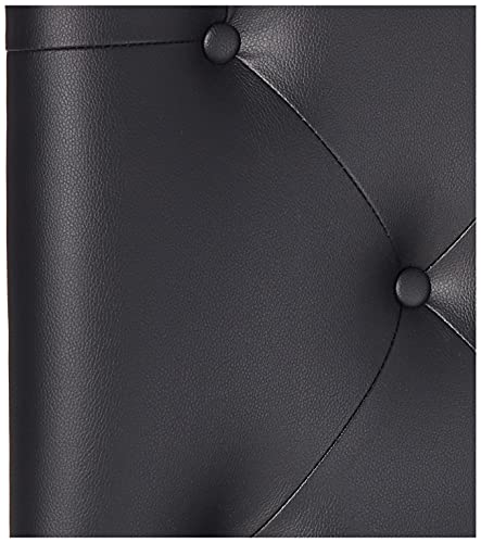 Baxton Studio Myra Modern and Contemporary Queen Size Black Faux Leather Upholstered Button-Tufted Scalloped Headboard - color: Black, size: Queen