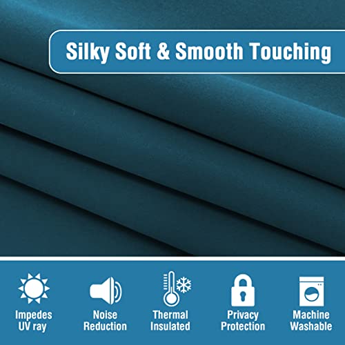 H.VERSAILTEX 100% Blackout Curtains for Bedroom Thermal Insulated Black Out Living Room Curtains 84 inch Long Noise Reducing Window Curtains with Black Liners 1 Panel, 52x84 Inch, Dark Teal - color: Blackout Dark Teal, size: 52"W x 84"L (Pack of 1)