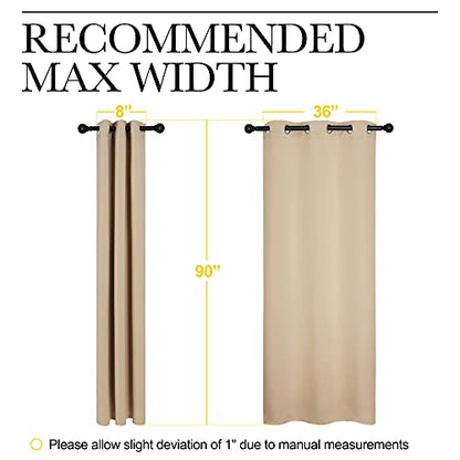 NICETOWN Room Darkening Grommet Panels - Baby Room Curtains 90 inches Long, Privacy Draperies (42 inches Width, Biscotti Beige, 1 Pair) - color: Biscotti Beige, size: 42"W x 90"L (Pack of 2)